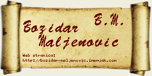 Božidar Maljenović vizit kartica